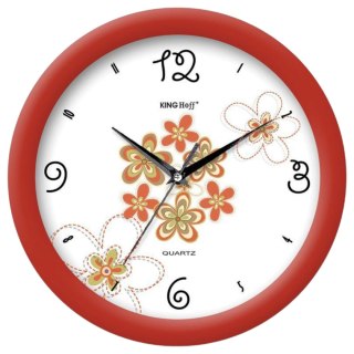 KOLOROWY ZEGAR ŚCIENNY DO KUCHNI POKOJU KWIATY KINGHOFF