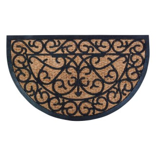 OZDOBNA PÓŁOKRĄGŁA WYCIERACZKA ZEWNĘTRZNA POD DRZWI GUMOWA WŁÓKNO KOKOSOWE