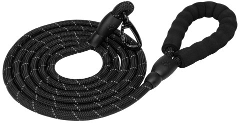 Mocna smycz dla psa treningowa odblaskowa KOBE 3m czarna