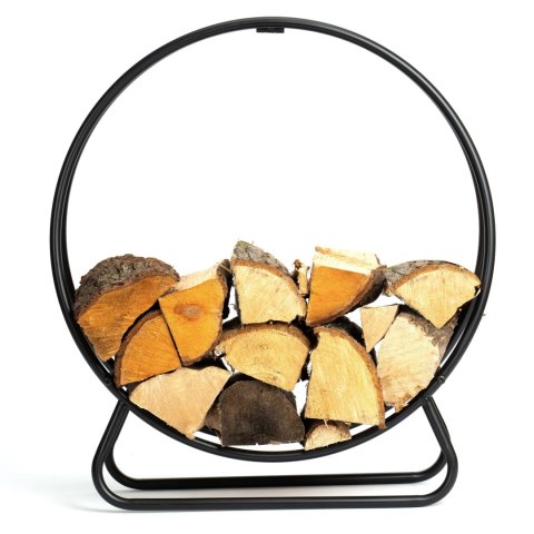 Stojak na drewno HOBRO metalowy czarny koło