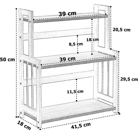 Regał kuchenny na przyprawy CEZAR rustic