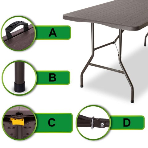Stół cateringowy ogrodowy WOODLAND brązowy