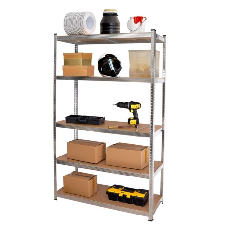 Regał stalowy magazynowy 200kg 5 poziomów 205x120x45 cm ocynkowany