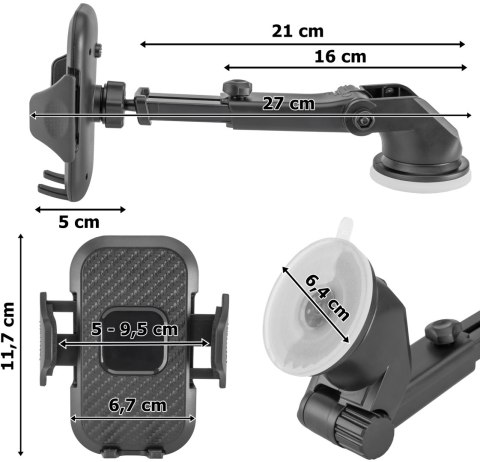 Uchwyt na telefon samochodowy KRABO