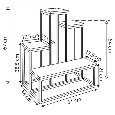 Kwietnik ANTIRES czarny marmur