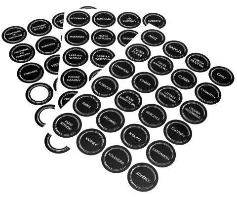 Piętrowy stojak na przyprawy ENELDO 24 słoiczki + 72 naklejki