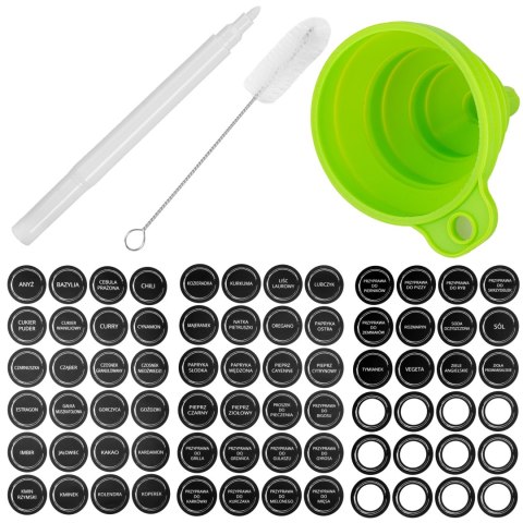 Piętrowy stojak na przyprawy ENELDO 24 słoiczki + 72 naklejki