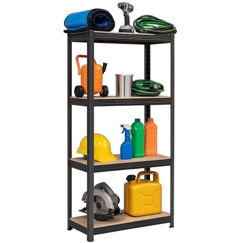 Regał magazynowy 4 poziomy 174x80x40 150 kg czarny