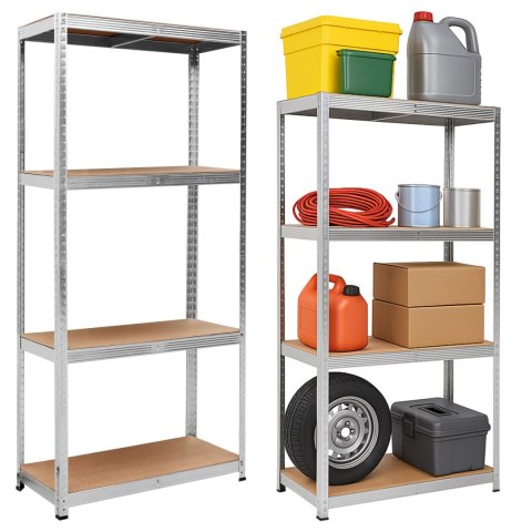 Regał magazynowy 4 poziomy 174x80x40 150 kg srebrny