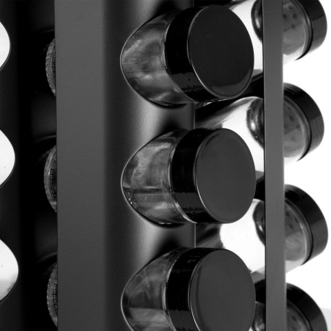 Stojak na przyprawy ROMERO obrotowy 16 słoiczków + 72 naklejki