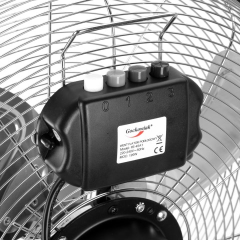 Wiatrak podłogowy stojący wentylator 120W TYBER silver