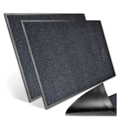 Wycieraczka do butów 40x60 cm Seila szara zestaw 2 sztuk