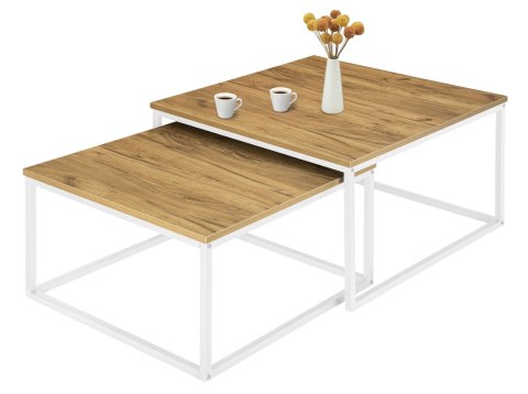 Zestaw 2 stolików skandynawskich VELEN BIAŁY CRAFT 2w1