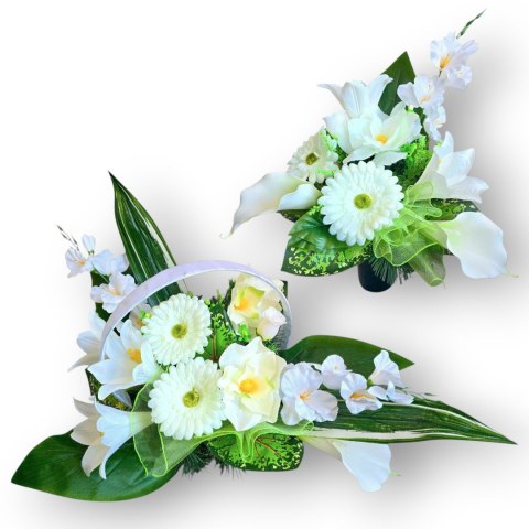 BUKIET WKŁAD DO WAZONU KWIATY NA CMENTARZ GRÓB ŚWIĘTO ZMARŁYCH