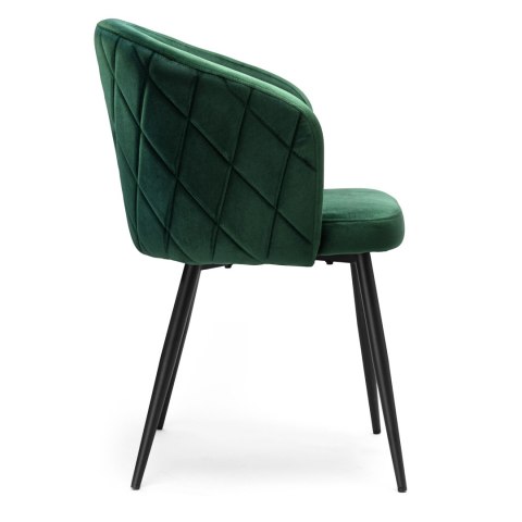 Krzesło welurowe HAMPTON VELVET ciemnozielone
