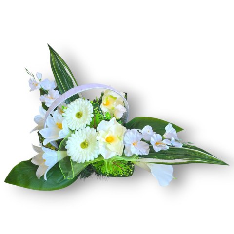 STROIK NA CMENTARZ JESIENNE KWIATY NA GRÓB POMNIK MISA WSZYSTKICH ŚWIĘTYCH