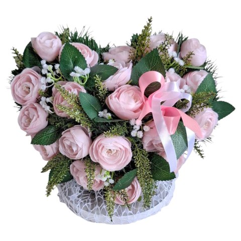 STROIK NA POMNIK KOMPOZYCJA KWIATOWA NA GRÓB SERCE NAGROBNE