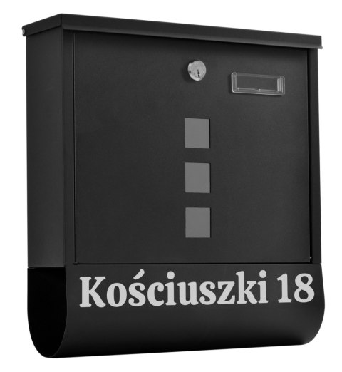 Skrzynka pocztowa na listy Hans czarny z napisami