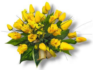 WIOSENNY STROIK NA CMENTARZ KWIATY NA GRÓB POMNIK Z OBCIĄŻENIEM TULIPANY