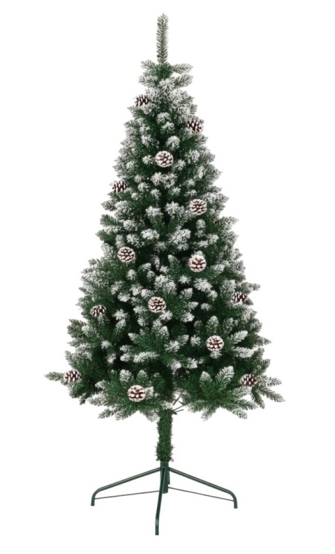 Choinka ośnieżona EVE świerk 180 cm szyszki stojak