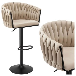 Hoker barowy Cofton Black beżowy Velvet