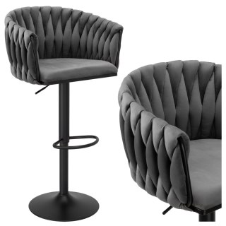 Hoker barowy Cofton Black grafitowy Velvet