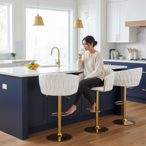 Hoker barowy Cofton Gold kremowa biel