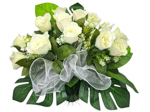 Komplet zestaw stroiki na cmentarz miska bukiet kwiaty na grób