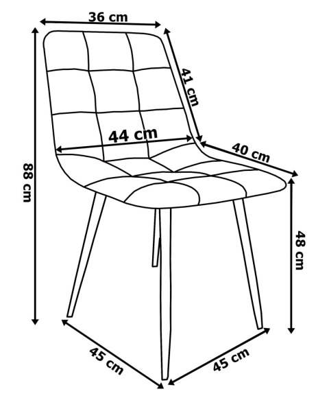Krzesło welurowe MONTANA VELVET grafitowe