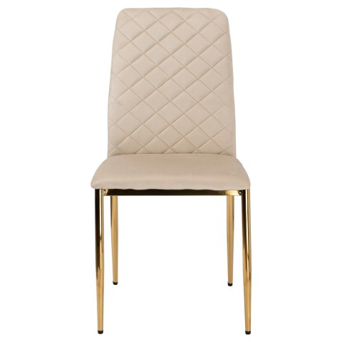 Krzesło welurowe tapicerowane MAVERIK Velvet gold beżowe