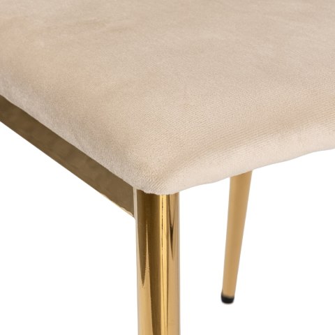Krzesło welurowe tapicerowane MAVERIK Velvet gold beżowe