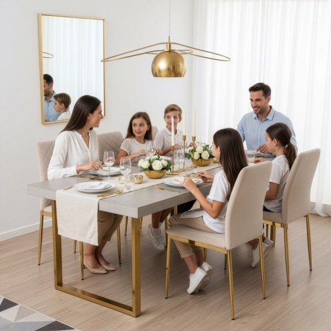 Krzesło welurowe tapicerowane MAVERIK Velvet gold beżowe