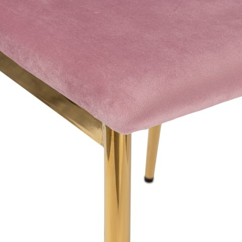 Krzesło welurowe tapicerowane MAVERIK Velvet gold różowe