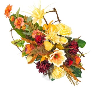 Nowoczesny stroik na cmentarz kwiaty wiązanka miska na grób wszystkich świętych