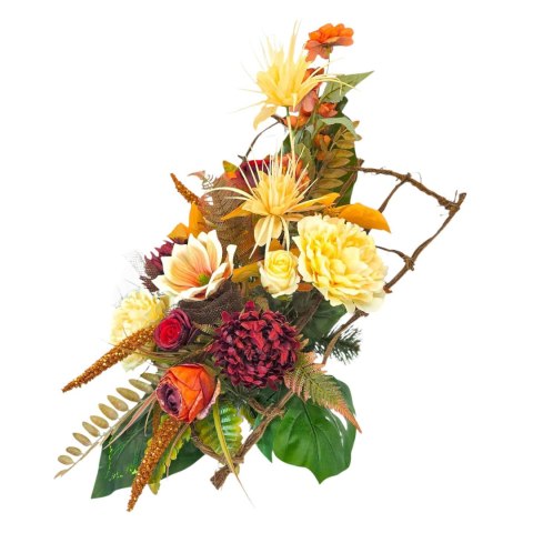 Nowoczesny stroik na cmentarz kwiaty wiązanka miska na grób wszystkich świętych