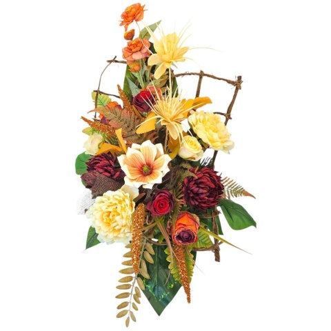 Nowoczesny stroik na cmentarz kwiaty wiązanka miska na grób wszystkich świętych