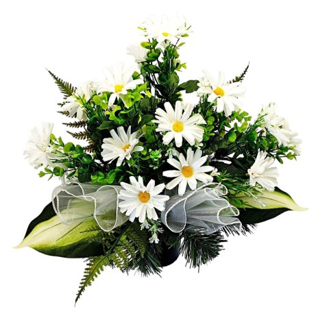 KWIATY NA CMENTARZ STROIK WKŁAD BUKIET DO WAZONU STOKROTKI