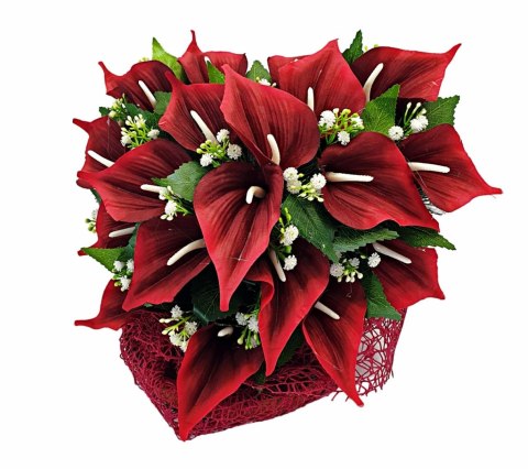 STROIK NA POMNIK CZERWONE SERCE KALIE KOMPOZYCJA NA GRÓB