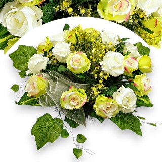 STROIK NA POMNIK KOMPOZYCJA KWIATOWA NA GRÓB DONICA Z OBCIĄŻENIEM