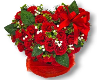 STROIK NA POMNIK KOMPOZYCJA KWIATOWA NA GRÓB SERCE