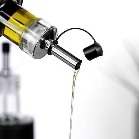 Butelki na oliwę i ocet do oliwy octu szklane czarne 300ml 2 szt VILDE 229128