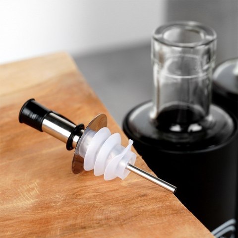 Butelki na oliwę i ocet do oliwy octu szklane czarne 300ml 2 szt VILDE 229128