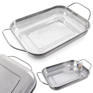 CEDZAK DURSZLAK KUCHENNY STALOWY NACZYNIE NA GRILLA ANETT 43X25X9CM ORION 124483