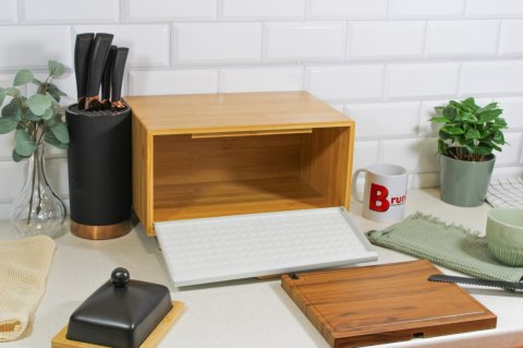 CHLEBAK BAMBUSOWY POJEMNIK NA PIECZYWO BRUNBESTE BB-4251 BIAŁY