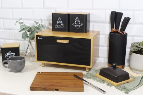 CHLEBAK BAMBUSOWY POJEMNIK NA PIECZYWO BRUNBESTE BB-4252 CZARNY