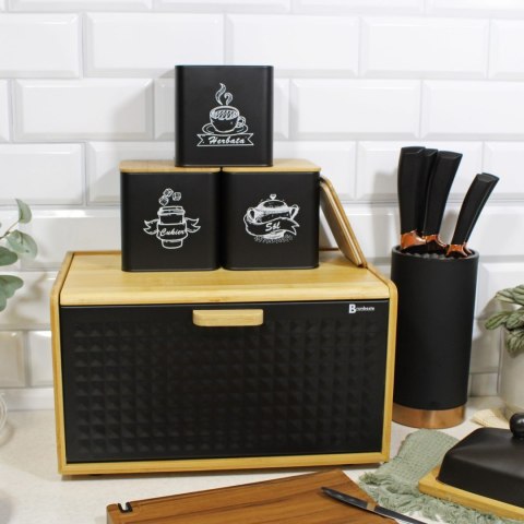 CHLEBAK BAMBUSOWY POJEMNIK NA PIECZYWO BRUNBESTE BB-4256 CZARNY