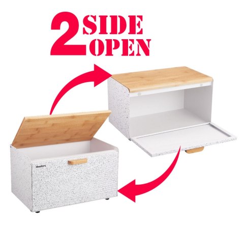 CHLEBAK STALOWO-DREWNIANY DWUSTRONNY KLAUSBERG KB-7466 BIAŁY