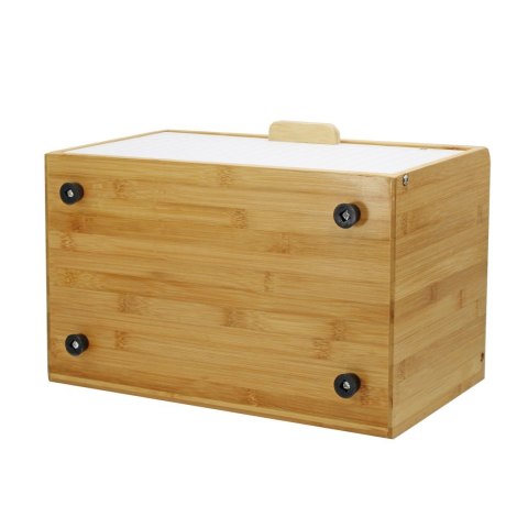 Chlebak bambusowy stalowy pojemnik na pieczywo chleb GEO biały BRUNBESTE BB-4257