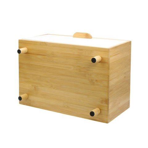 Chlebak bambusowy stalowy pojemnik na pieczywo chleb bułki biały BRUNBESTE BB-2677