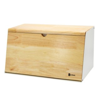 Chlebak dwustronny bambusowy stal pojemnik na chleb skośny biały BRUNBESTE BB-4259